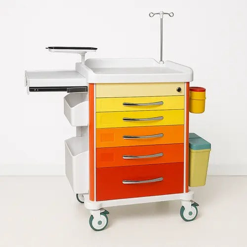 kaarya Emergency Medicine Trolley ABS Multicolor