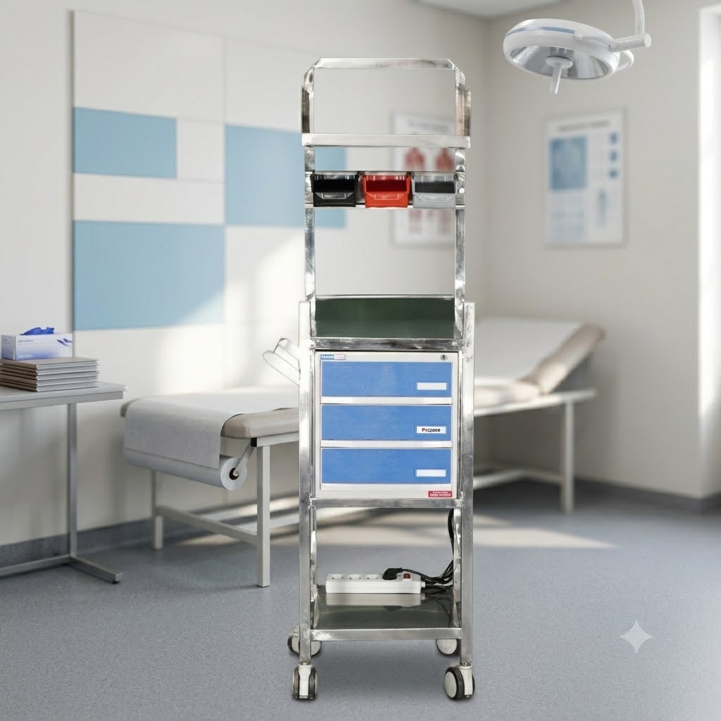 kaarya Mini Crash Cart Trolley SS 202