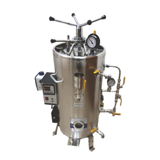 kaarya Vertical Autoclave with Steam Storage & Vacuum Drying Feature (Triple Wall Radial locking)