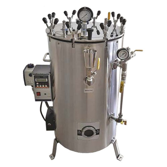 kaarya Vertical Autoclave Hi-Pressure with Steam Storage & Vacuum Drying Feature (Triple Wall, Nut Locking)