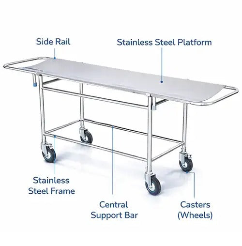 kaarya Stretcher Trolley Stainless Steel