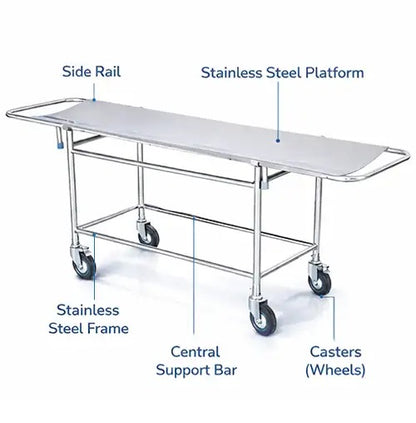 kaarya Stretcher Trolley Stainless Steel