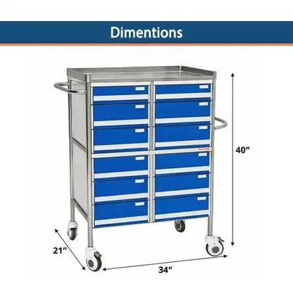 kaarya Crash Cart Trolley Double Drawers