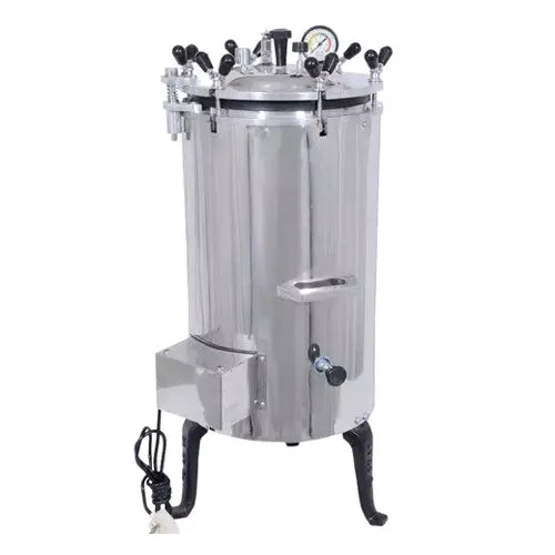 Kaarya Autoclave Vertical SS 304 Wing Nut Sterilizer Machine 12 x 22 Inch 39 Ltr