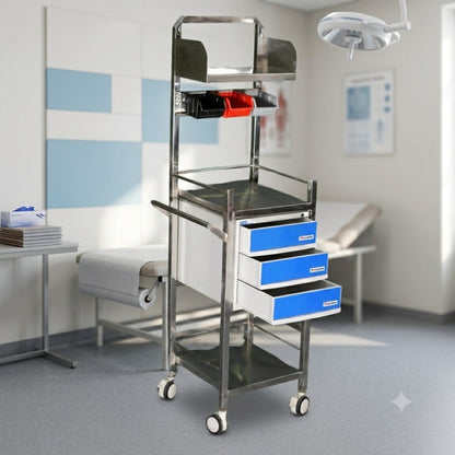 kaarya Mini Crash Cart Trolley SS 202